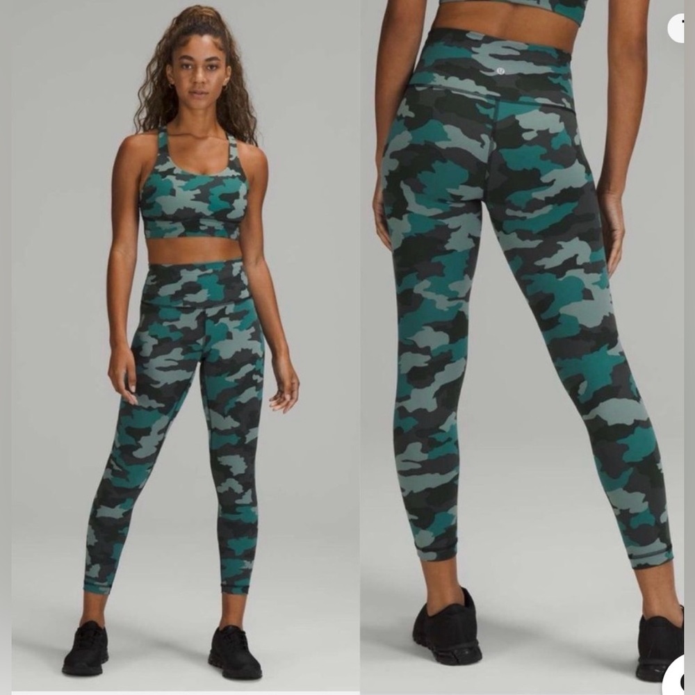 lululemon athletica Camouflage Leggings - Blue Teal and Gray